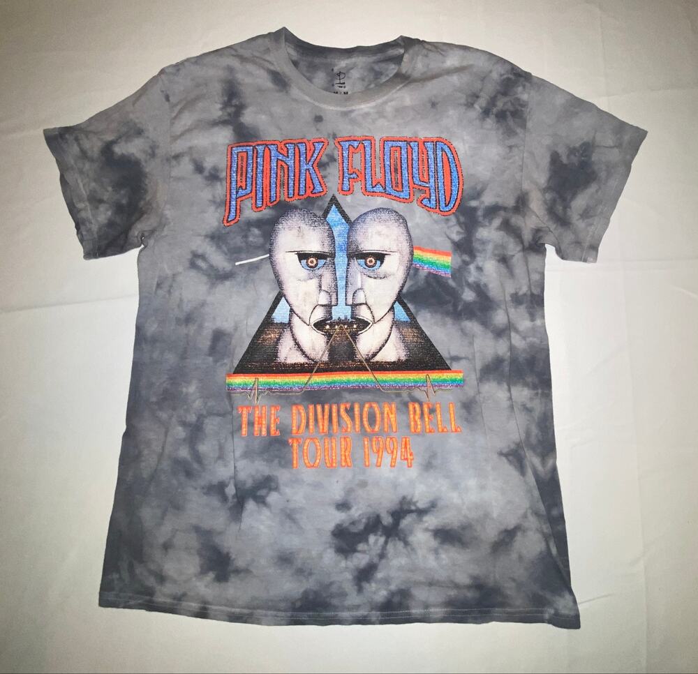 Pink Floyd Division Bell Tour 1994 T-Shirt Gray Tie-Dye Graphic Tee Men’s M